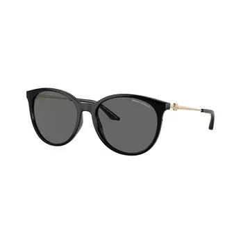 Женские солнцезащитные очки «кошачий глаз» Armani Exchange 0AX4140S 55 мм, цвет Shinyblack