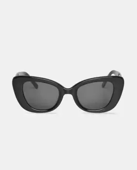 Женские солнцезащитные очки «кошачий глаз» из ацетата светло-коричнево-черных тонов Mr. Boho, черный