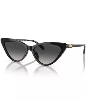 Женские солнцезащитные очки «кошачий глаз» Michael Kors Harbour Island 56 мм, черный