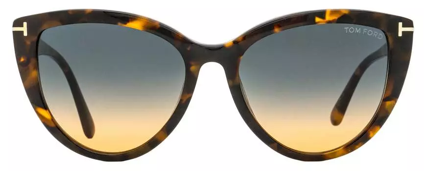 Женские солнцезащитные очки «кошачий глаз» Tom Ford Isabella-02 TF915 55P Темные Гавана 56 мм