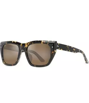 Женские солнцезащитные очки Maui Jim Aloha Lane PolarizedPlus2 Rectangle Havana 56 мм, коричневый