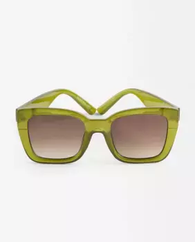 Женские солнцезащитные очки Parfois с защитой от УФ-излучения и квадратной формой в цвете хаки