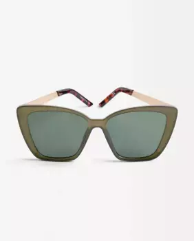 Женские солнцезащитные очки Parfois с защитой от ультрафиолета и оправой в форме бабочки цвета хаки, цвет Caqui