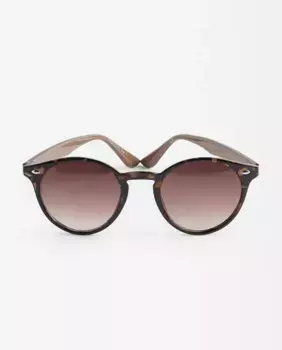 Женские солнцезащитные очки Parfois с защитой от УФ-излучения и круглой формой коричневого цвета, коричневый