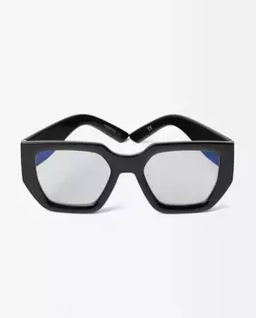 Женские солнцезащитные очки Parfois с защитой от УФ-излучения и шестиугольной формой черного цвета, черный