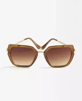 Женские солнцезащитные очки Parfois с защитой от ультрафиолета и формой бабочки коричневого цвета, коричневый