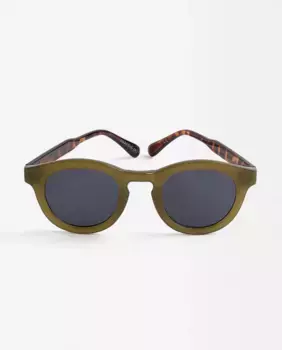 Женские солнцезащитные очки Parfois с защитой от ультрафиолета и круглой формой зеленого цвета, зеленый