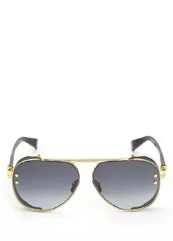 Женские солнцезащитные очки пилота из серого золота Balmain, черный