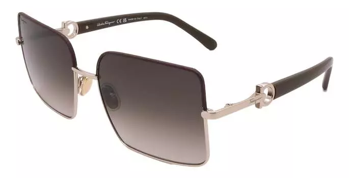 Женские солнцезащитные очки Salvatore Ferragamo, золотой/коричневый