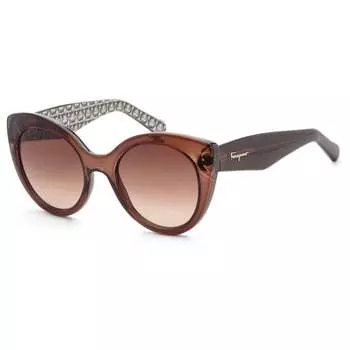 Женские солнцезащитные очки Sf964S в кристально-коричневой оправе / коричневом градиенте Salvatore Ferragamo