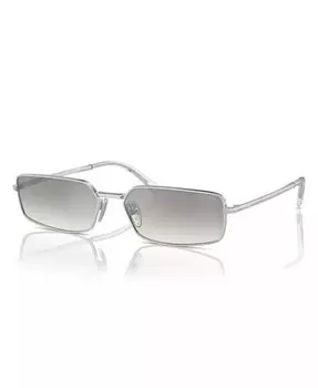 Женские солнцезащитные очки Signature прямоугольной формы, PR A60S PRADA, серебро