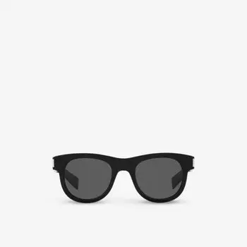 Женские солнцезащитные очки sl571 из ацетата в круглой оправе Saint Laurent, черный