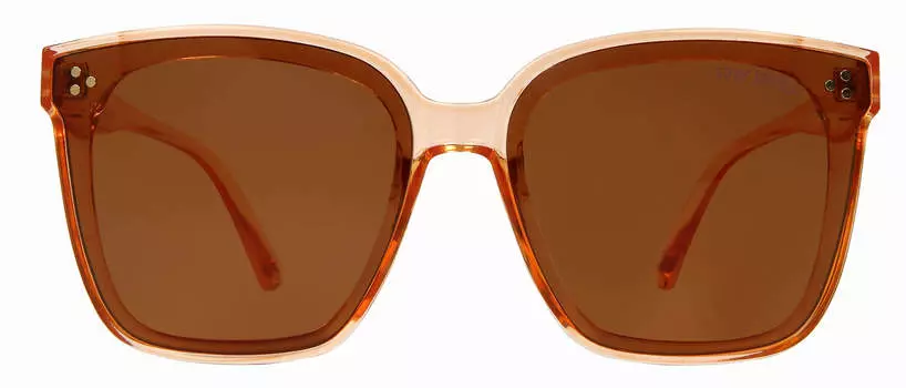 Женские солнцезащитные очки Suzy Levian с розовыми прозрачными линзами и квадратными линзами, золотистым акцентом