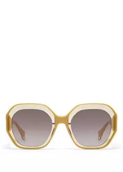 Женские солнцезащитные очки vanguard bright 6822 5 геометрические, бежевые Gigi Studios