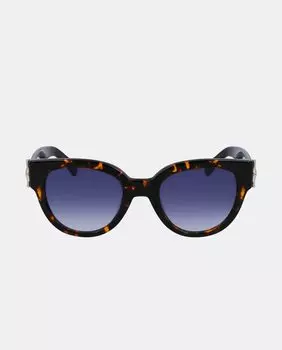 Женские солнцезащитные очки в круглой оправе темно-коричневого цвета "Гавана" Longchamp, темно коричневый