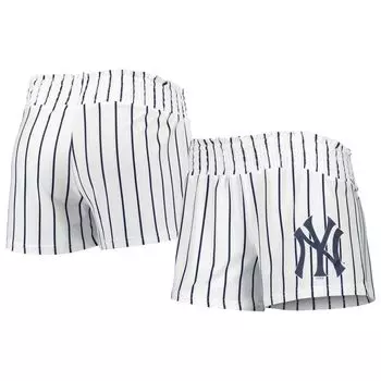 Женские спортивные белые шорты для сна в тонкую полоску New York Yankees Reel