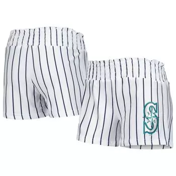 Женские спортивные белые шорты для сна в тонкую полоску Seattle Mariners Reel для женщин