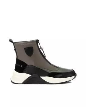 Женские спортивные ботильоны из кожи цвета хаки на молнии спереди Carmela