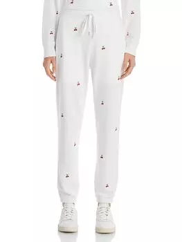 Женские спортивные брюки Kingston средней посадки со шнурком Rails, цвет ivory cherry emrboidery