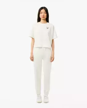 Женские спортивные брюки с логотипом Lacoste, белый
