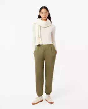 Женские спортивные брюки с вышивкой Lacoste, темно-зеленый