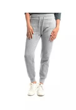 Женские спортивные брюки серебристого цвета с кулиской, боковыми карманами и металлической аппликацией на поясе ROADSIGN australia, цвет Graumelange