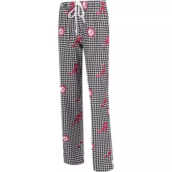 Женские спортивные черно-белые брюки Alabama Crimson Tide Fairway с узором «гусиные лапки»