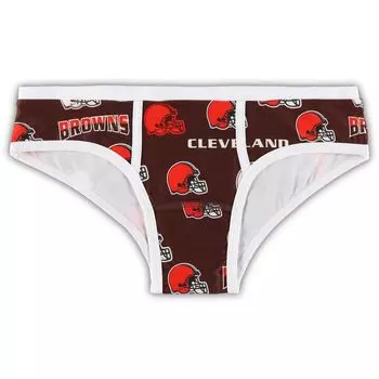 Женские спортивные коричневые трусики Concepts Cleveland Browns с прорывным принтом по всей поверхности