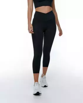 Женские спортивные леггинсы из компрессионной ткани длины капри Black Limba, черный