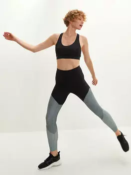 Женские спортивные леггинсы с цветными блоками и эластичной резинкой на талии LCW Active