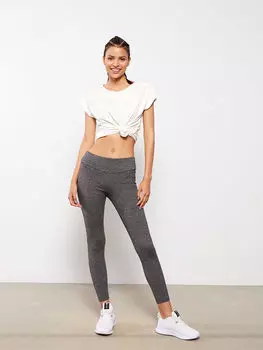 Женские спортивные леггинсы с прямым эластичным поясом LCW Active