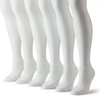 Женские спортивные носки, 6 пар, невидимые для глаз Flx, белый