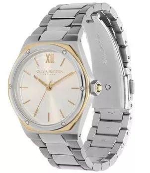 Женские спортивные роскошные кварцевые часы Olivia Burton с аналоговым браслетом из нержавеющей стали, серебро