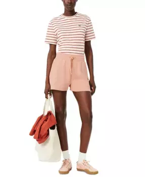 Женские спортивные шорты на шнурке LACOSTE USA, коричневый