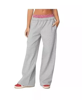 Женские спортивные штаны-боксеры в мелкую клетку Edikted, серый