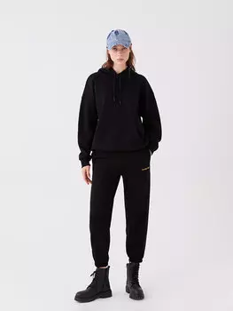 Женские спортивные штаны для бега с принтом и эластичной резинкой на талии LCW Casual, новый черный