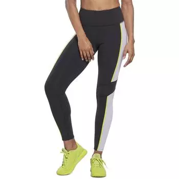 Женские спортивные штаны для бега/упражнений с высокой талией Reebok, черный