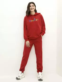 Женские спортивные штаны-джоггеры с эластичной резинкой на талии и карманом с принтом Benetton