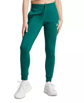 Женские спортивные штаны из хлопкового флиса с 3 полосками adidas, зеленый