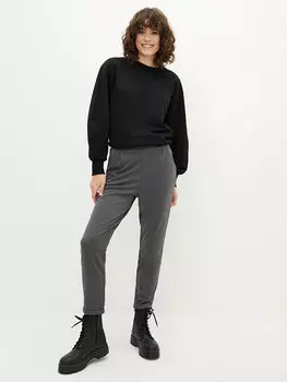 Женские спортивные штаны с эластичной резинкой на талии и простыми карманами LCW Casual, темно-серый