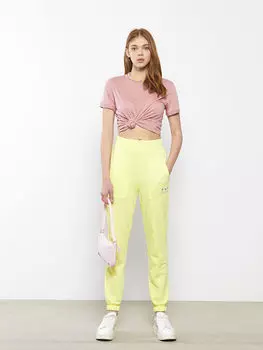 Женские спортивные штаны с эластичной резинкой на талии и принтом LCW Casual