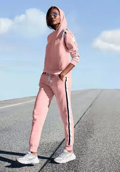 Женские спортивные штаны с логотипом LASCANA, цвет old rose