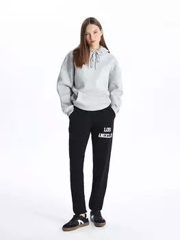 Женские спортивные штаны с принтом и эластичным поясом CALMERA MODA, черный