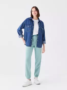 Женские спортивные штаны с принтом и эластичным поясом CALMERA MODA, зеленый зеленый