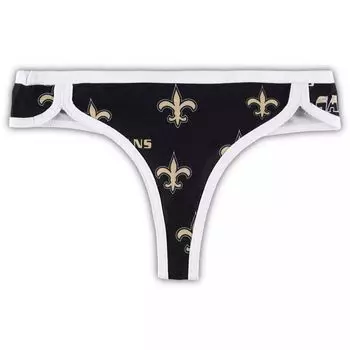 Женские спортивные стринги Concepts, черно-белые New Orleans Saints Breakthrough