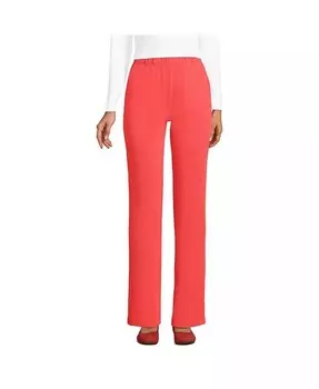 Женские спортивные трикотажные брюки с высокой посадкой Lands' End, оранжевый