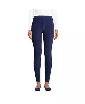 Женские спортивные трикотажные вельветовые леггинсы с высокой посадкой Lands' End