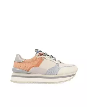 Женские спортивные туфли Gioseppo розового цвета с сочетанием оранжевых и синих фактур Gioseppo