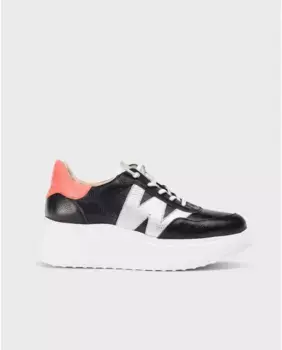 Женские спортивные туфли из коровьей кожи с эластичными шнурками Wonders, черный