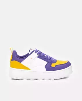 Женские спортивные туфли на шнурках и белой подошве Refresh, фиолетовый